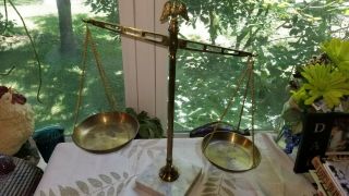 Vtg Balance Scale Of Justice Marble Base Eagle Top