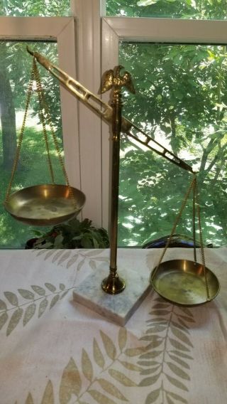 VTG Balance Scale of Justice Marble Base Eagle Top 2