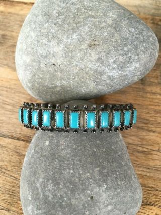 Antique Native American Sterling Silver & Turquoise Cuff
