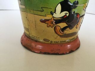 Vintage 1930 ' s Ohio Art Co.  Walt Disney Enterprises Embossed Tin Litho Sand Pail 5