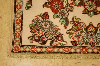 c1930s ANTIQUE PRSIAN QOME RUG 3.  7x4.  6 UNIQUE FINE THREE DIMENSIONAL DESIGN 3