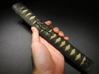 265mm Very Long Katana Tsuka W Dragon Menuki Japanese Antique Edo