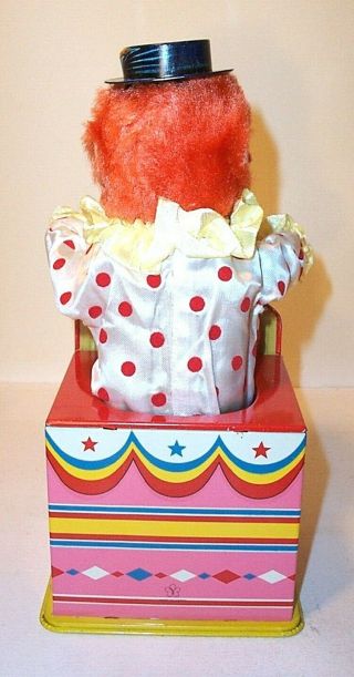 MIB 1960s HAPPY THE CLOWN PUPPET SHOW BATTERY OPERATED TIN LITHO CIRCUS TOY 5