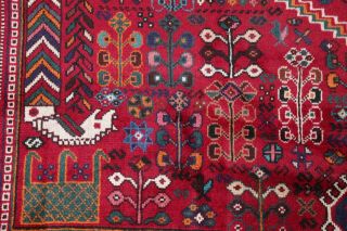 One - of - Kind Vintage Tribal Kashkoli Hand - Knotted 7x10 Red Wool Area Rug 9