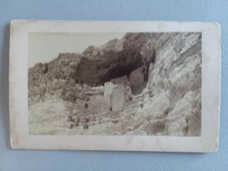 1888 Rare Cabinet Photo Indian Cliff Dwelling By Jennings,  Prescott Ariz.
