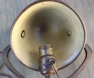 Antique 1930s Heintz Mixed Metal Art Deco Sterling Silver Overlay Bronze Lamp 5
