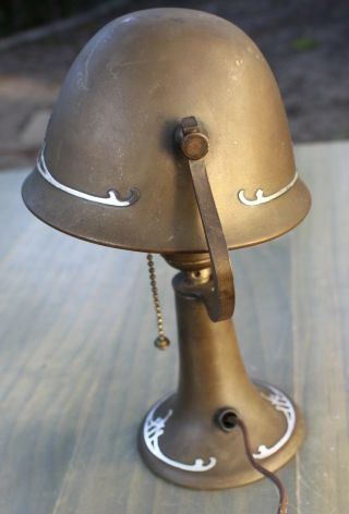 Antique 1930s Heintz Mixed Metal Art Deco Sterling Silver Overlay Bronze Lamp 6