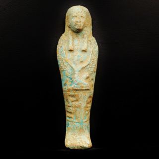 Fine Antique Egyptian Faience Ushabti (shabti) Statue Figure Of Ancient Egyptian