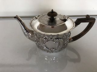 Lovely Highly Chased Batchelor Solid Silver Teapot (sheffield 1897) 263grams