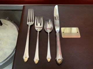 Gorham Sterling Silver Six 4 - piece place setting in Edgemont Gold 10
