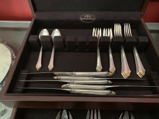 Gorham Sterling Silver Six 4 - piece place setting in Edgemont Gold 4