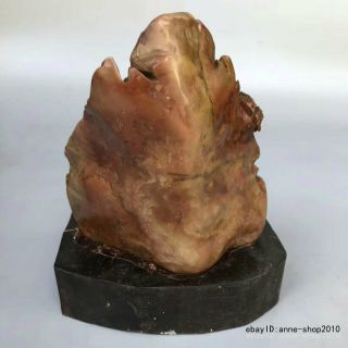 Unique Natural Shoushan Stone Ross quartz Carving old man seal stamp signet LLL 5