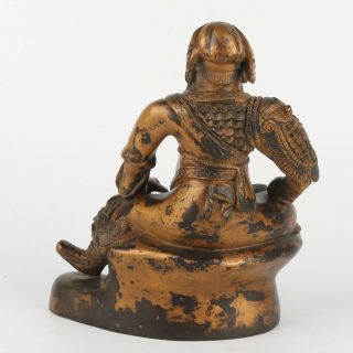 Antique Chinese Gilt Copper Figure Guan Yu 4