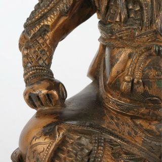 Antique Chinese Gilt Copper Figure Guan Yu 7