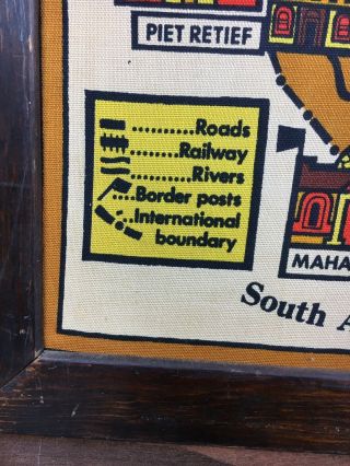 Swaziland South Africa Map Legend Framed Vintage 6