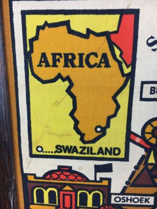 Swaziland South Africa Map Legend Framed Vintage 7