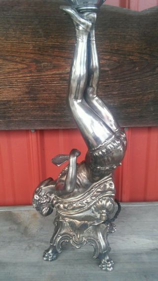 C.  1880 ART NOUVEAU DECO LAMP LA JONGLEUSE BY C.  DESMEURE SPELTER LADY FIGURAL 3