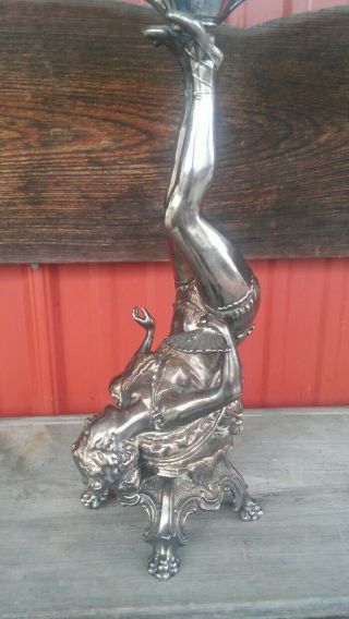 C.  1880 ART NOUVEAU DECO LAMP LA JONGLEUSE BY C.  DESMEURE SPELTER LADY FIGURAL 4