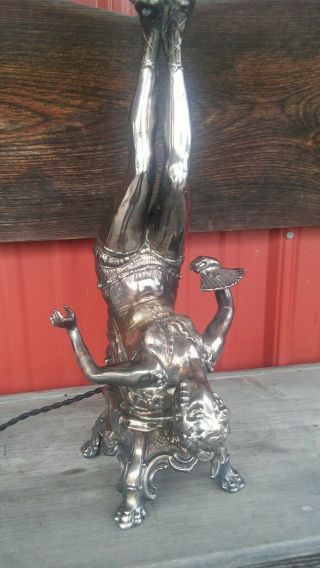 C.  1880 ART NOUVEAU DECO LAMP LA JONGLEUSE BY C.  DESMEURE SPELTER LADY FIGURAL 6