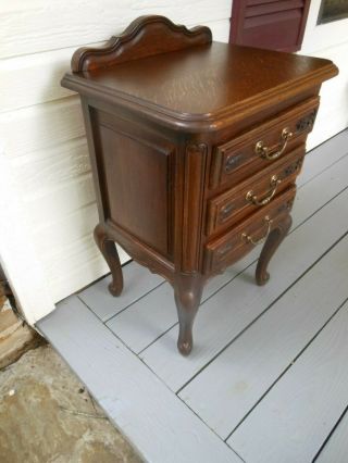 Petite Country French Oak 3 Drawer Bedside Lingerie Jewelry Chest From France 10
