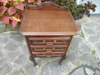 Petite Country French Oak 3 Drawer Bedside Lingerie Jewelry Chest From France 2