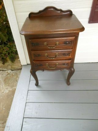 Petite Country French Oak 3 Drawer Bedside Lingerie Jewelry Chest From France 9