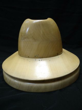 Mens Fedora Hat Making Mold Block Form Vintage Millinery Hard Wood Store Display 4