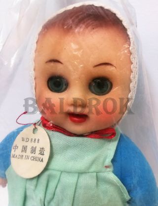 Doll Wd 888 Rara Mobile Eyes Toy Red China Vintage 1960s Poupee
