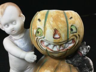 Rare Vintage Ges Gesch Halloween Porcelain Jack O 