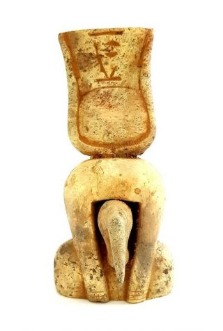 Rare Herogliph Ibis God Egyptian Antique Statue Ancient Faience Head Sculpture