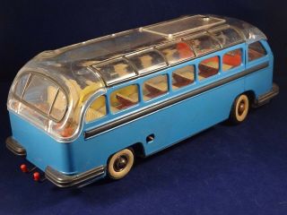 Vintage wind up bus toy tin lithographed Gunthermann 1950 W.  Germany 3