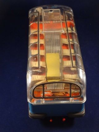 Vintage wind up bus toy tin lithographed Gunthermann 1950 W.  Germany 8