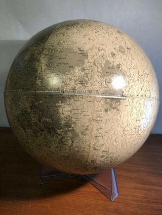 Rand Mcnally 12 Inch Lunar Moon Globe Vintage Space Age Atomic Vtg