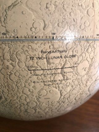 Rand McNally 12 Inch Lunar Moon Globe Vintage Space Age Atomic Vtg 5