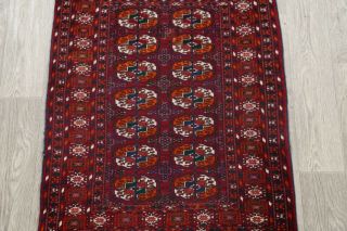 One - of - a - Kind 360 Knots Geometric 3x4 Wool Bokhara Balouch Afghan Oriental Rug 3