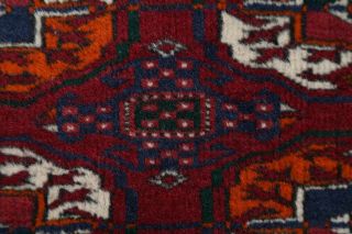 One - of - a - Kind 360 Knots Geometric 3x4 Wool Bokhara Balouch Afghan Oriental Rug 9