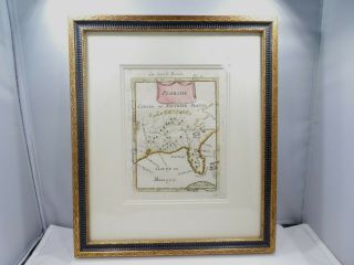Rare Late 17th C Hand Colored Map Of Florida By Mallet 1686