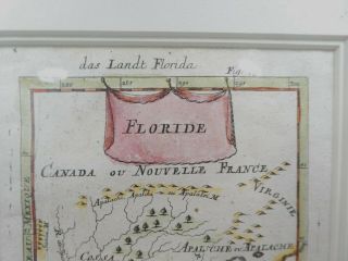 RARE LATE 17TH C HAND COLORED MAP OF FLORIDA BY MALLET 1686 4