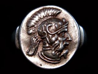 Choice Solid Roman Style Sterling Silver Ring,  War God Mars Portrait