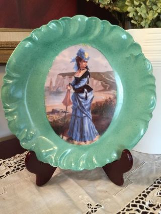 Portrait Of A French Lady Cabinet Plate,  Antique French Porcelain