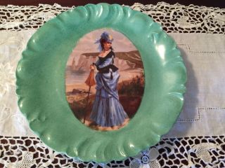 PORTRAIT OF A FRENCH LADY CABINET PLATE,  ANTIQUE FRENCH PORCELAIN 6