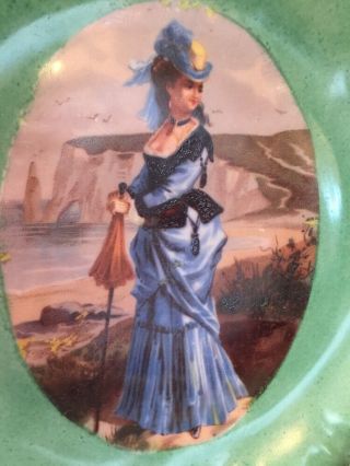 PORTRAIT OF A FRENCH LADY CABINET PLATE,  ANTIQUE FRENCH PORCELAIN 8