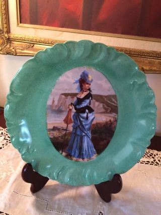 PORTRAIT OF A FRENCH LADY CABINET PLATE,  ANTIQUE FRENCH PORCELAIN 9