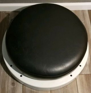 Antique Koken Barber Chair Seat Base W/ Cushion Cast Iron Porcelain