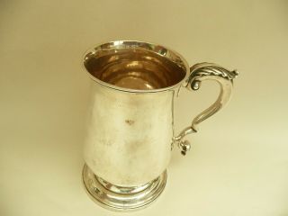 FAB RARE GEORGE II SOLID SILVER LARGE DOUBLE SCROLL HANDLE TANKARD MUG 1759 6