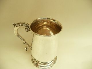 FAB RARE GEORGE II SOLID SILVER LARGE DOUBLE SCROLL HANDLE TANKARD MUG 1759 7