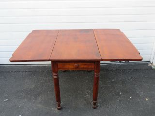 Empire Early 1800s Cherry Drop Leaf Card Gaming Dining Table with Drawer 9438 4