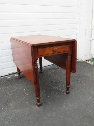 Empire Early 1800s Cherry Drop Leaf Card Gaming Dining Table with Drawer 9438 5