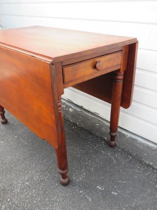 Empire Early 1800s Cherry Drop Leaf Card Gaming Dining Table with Drawer 9438 7