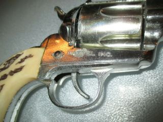 Mattel Large Shootin Shell 45 Cap Gun.  chrome finish Trigger. 10